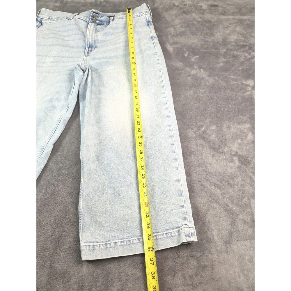 Banana Republic High Rise Wide Leg Crop Sz 34 Jeans Light Wash Premium Denim C36 - Picture 2 of 12